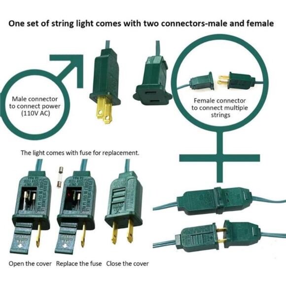 25Ft Christmas String Lights, G40 Globe String Light with 27 Clear Bulbs - Picture 3 of 8